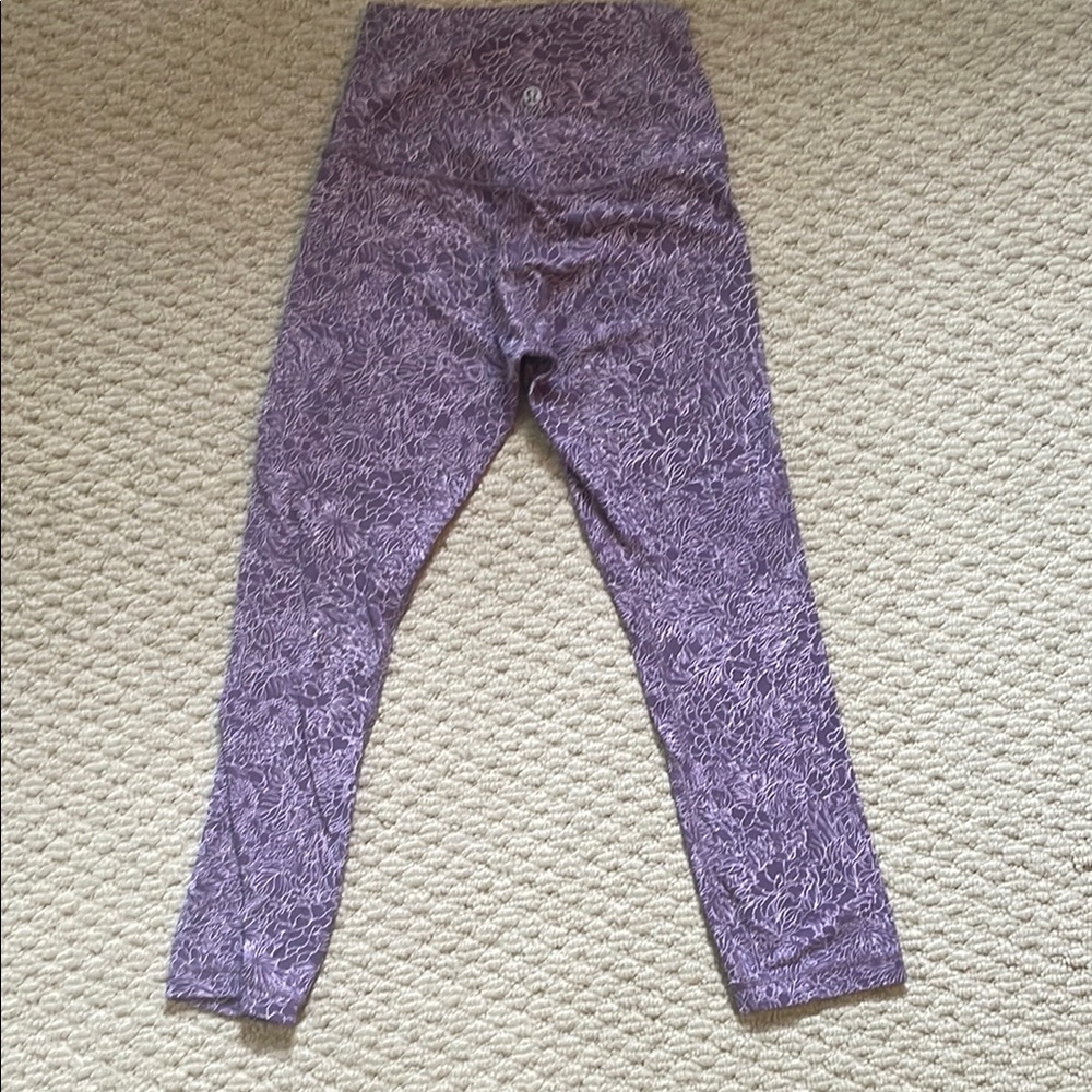 Lululemon Align Hr Purple Patterned Leggings Size… - image 1